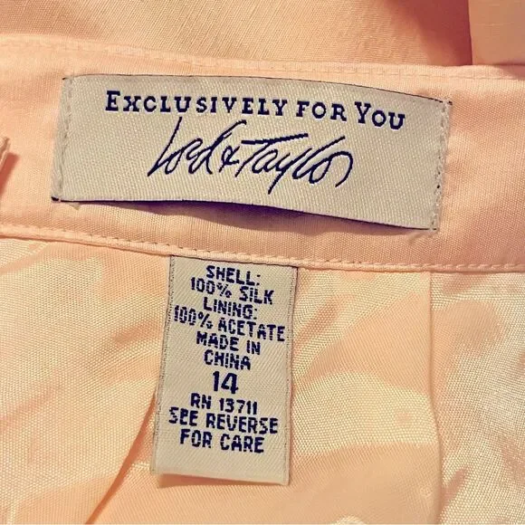 Lord & Taylor Petal Pastel Pink 100% Silk Maxi Pencil Skirt Size 14 Quiet Luxury - Picture 2 of 4